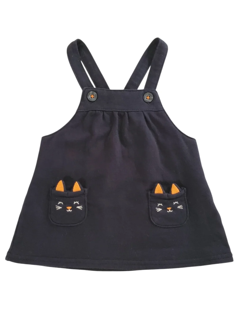 K1132 * Carter’s Girls Halloween Black Cat Jumper Dress Size 3M